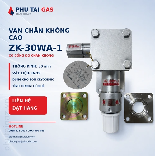 Van chân không cao ZK-30WA-1 có cổng đo chân không